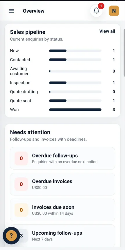 Lead to Cash mobile overview