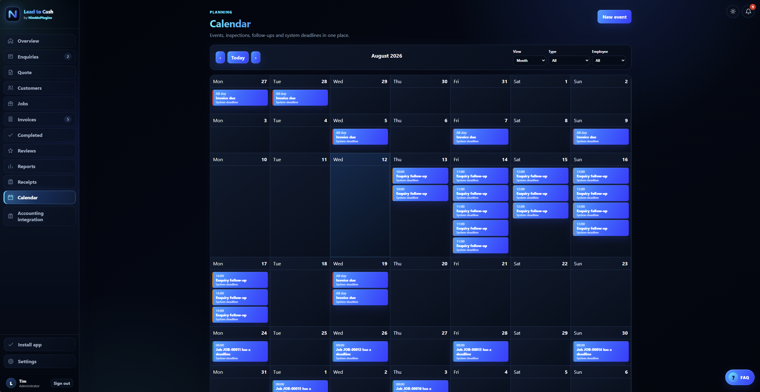 Calendar screenshot